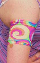 Load image into Gallery viewer, Arm, Leg Skins for Dexcom, Omnipod, Insulin Pump Site-Neon Green Giraffe